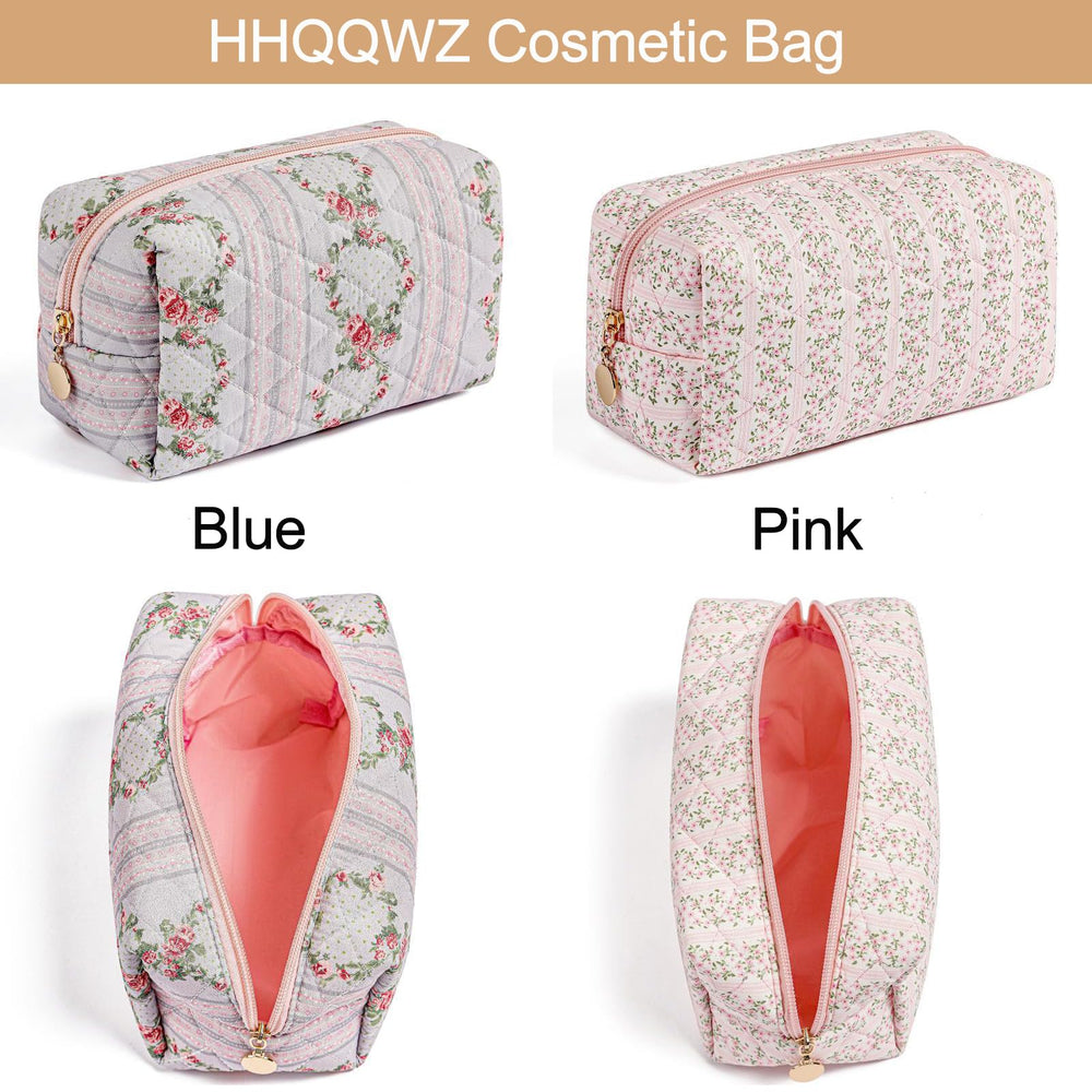 HHQQWZ makeup bag with full-size brushes fitting neatly inside