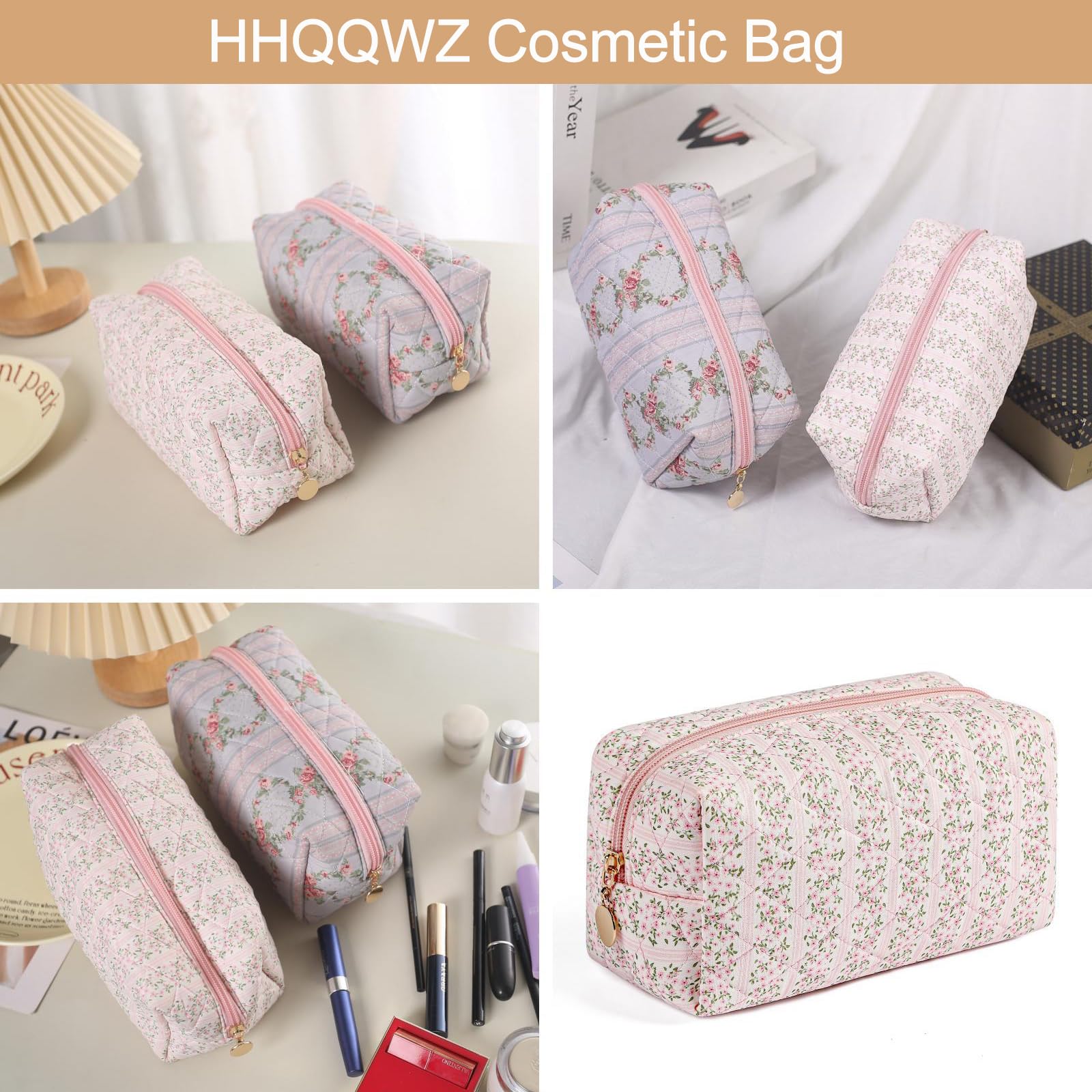 HHQQWZ makeup bag interior organization highlighting compartments for brushes