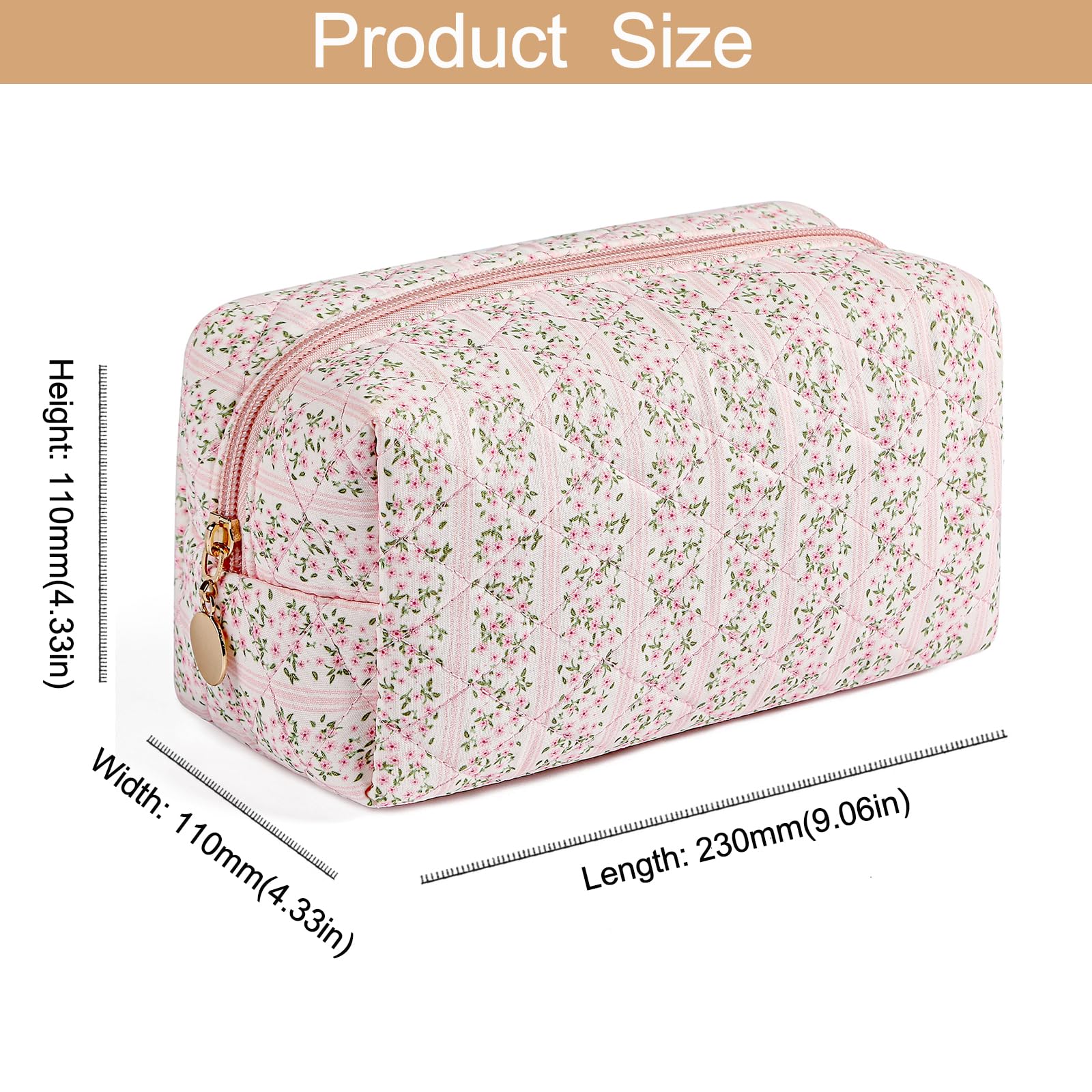 HHQQWZ makeup bag close-up of durable, scratch-resistant fabric