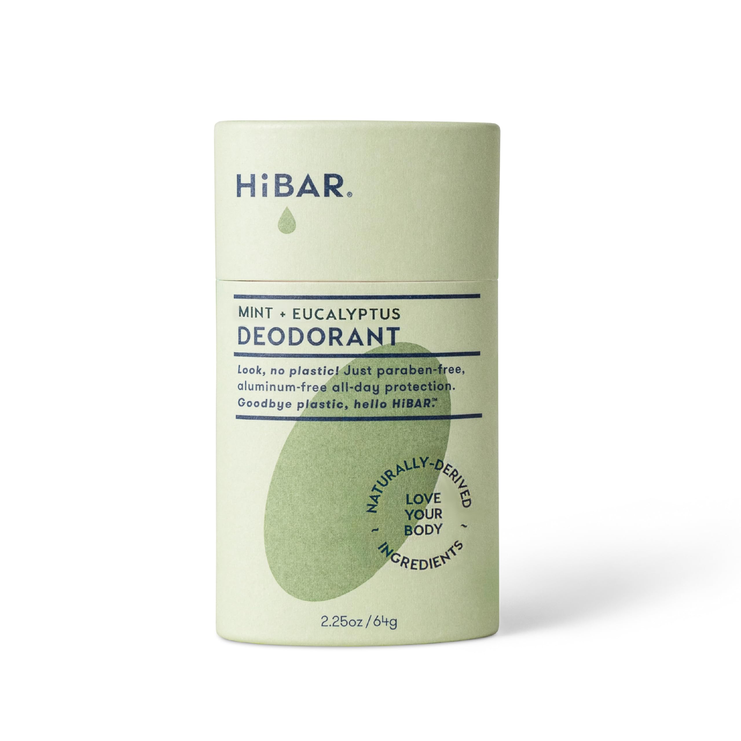 Desodorante HiBAR sin plástico, eucalipto y menta, para uso diario y frescura todo el día