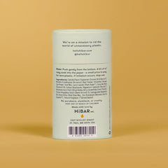 HiBAR plastic-free deodorant tubes displayed to highlight sustainable packaging.
