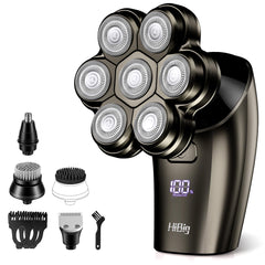 HiBig 7D Arc head-bald shaver close-up for precise scalp grooming