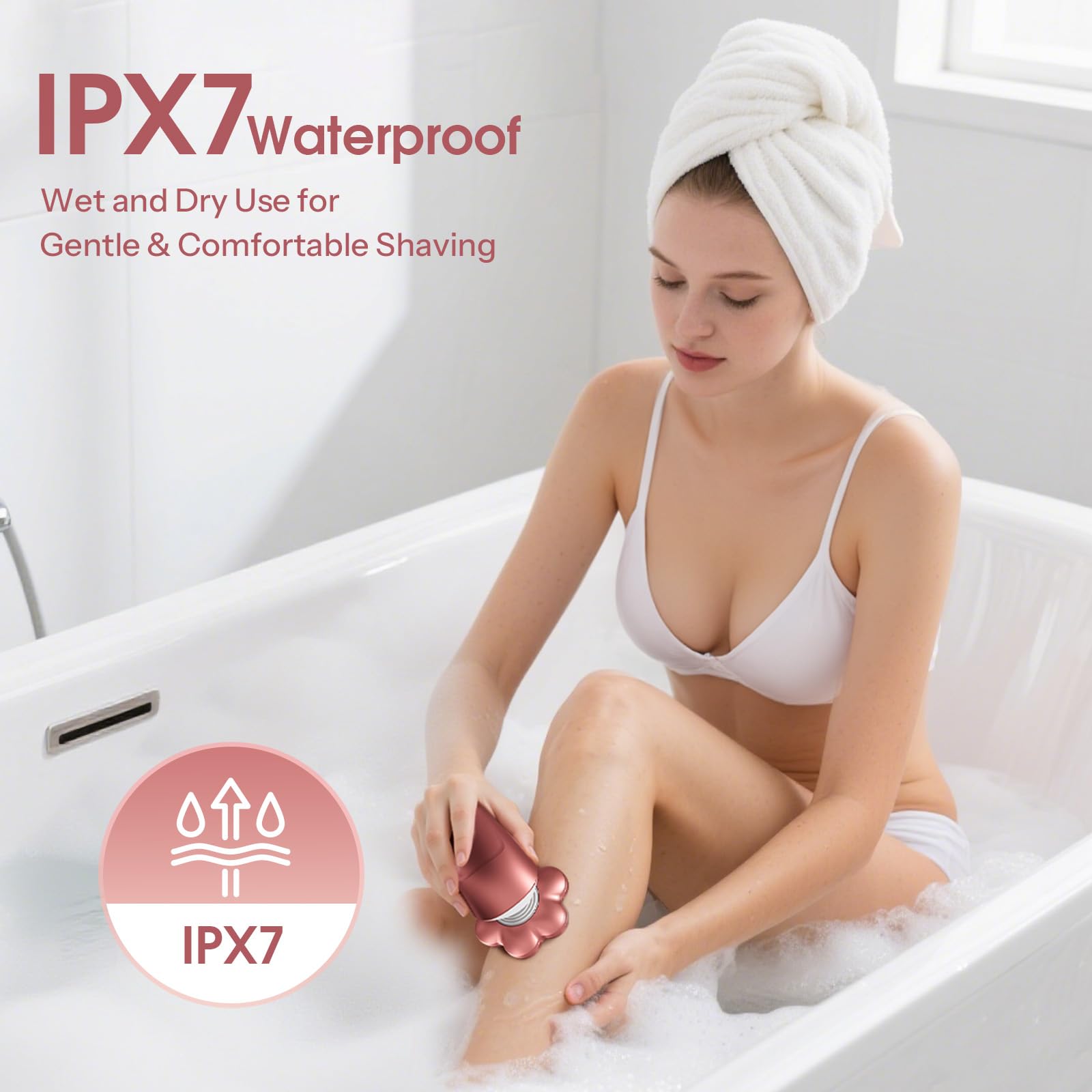 HiBig IPX7 waterproof shaver for wet or dry use and easy rinsing