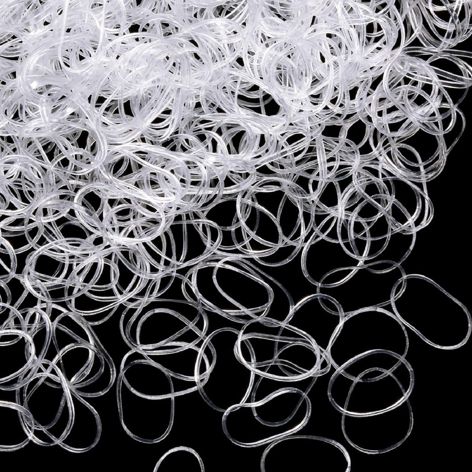 Hicarer mini clear hair bands in packaging for easy storage.