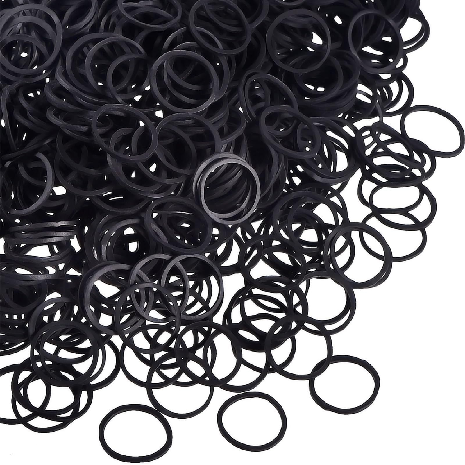 Hicarer mini rubber hair bands in black for secure ponytails and braids