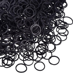 Hicarer mini rubber hair bands in black for secure ponytails and braids