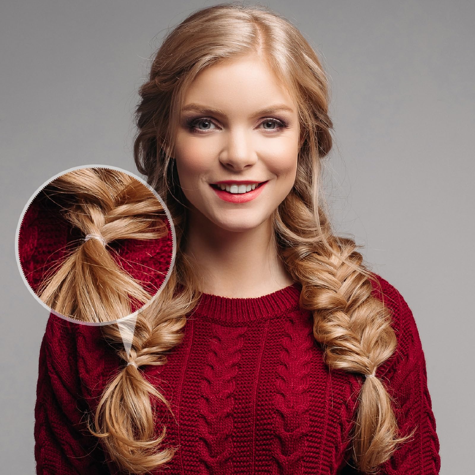 Hicarer wedding hairstyle with clear bands creates subtle accents.
