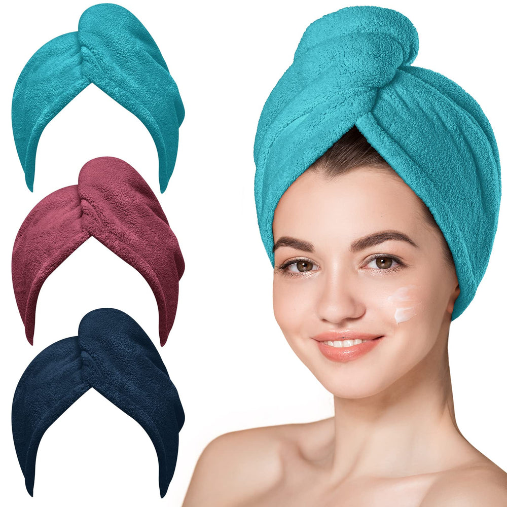 Hicober toalla de microfibra para cabello mojado, secado rápido y cómodo.