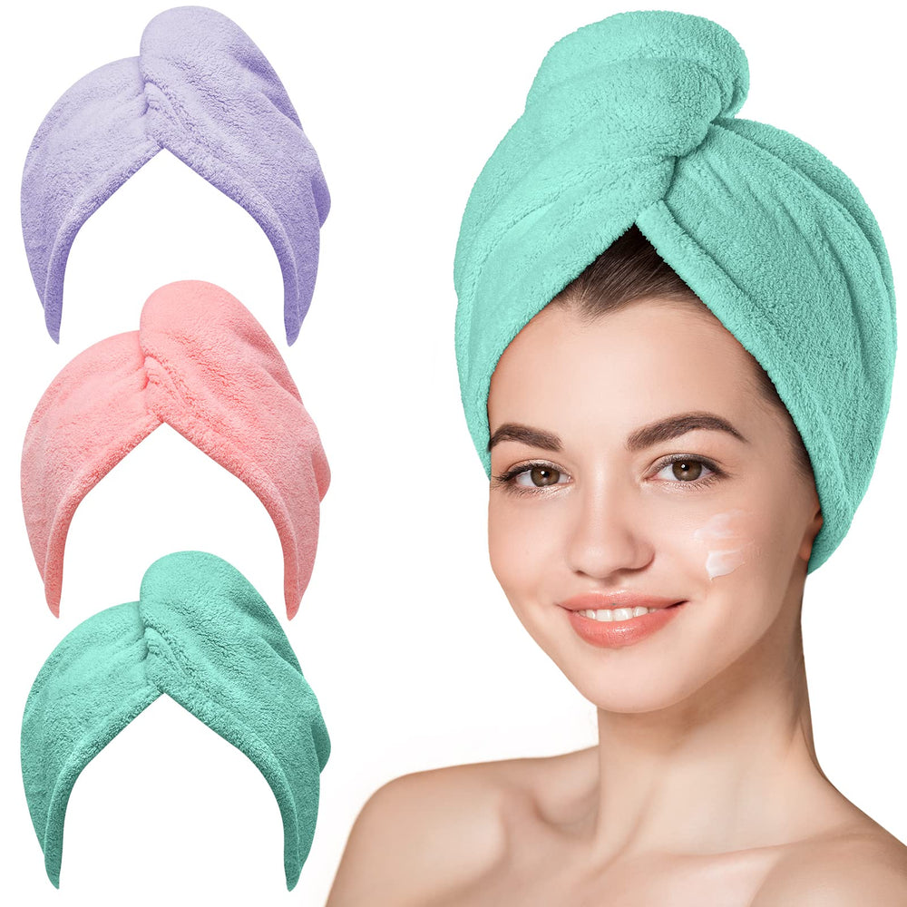 Hicober: toalla de microfibra rosa para secado rápido del cabello