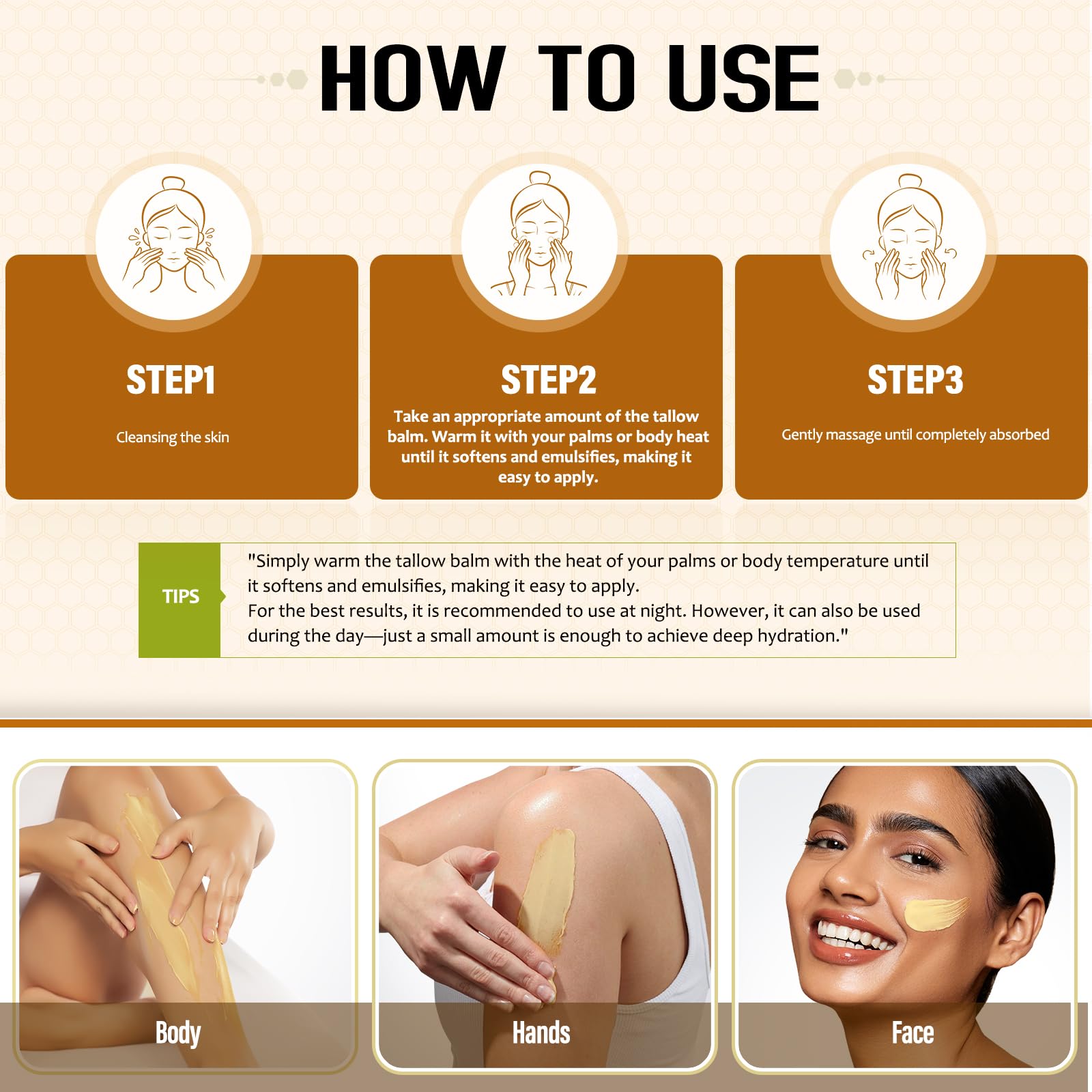 Aplicación en rostro y cuello con textura ligera y suave.