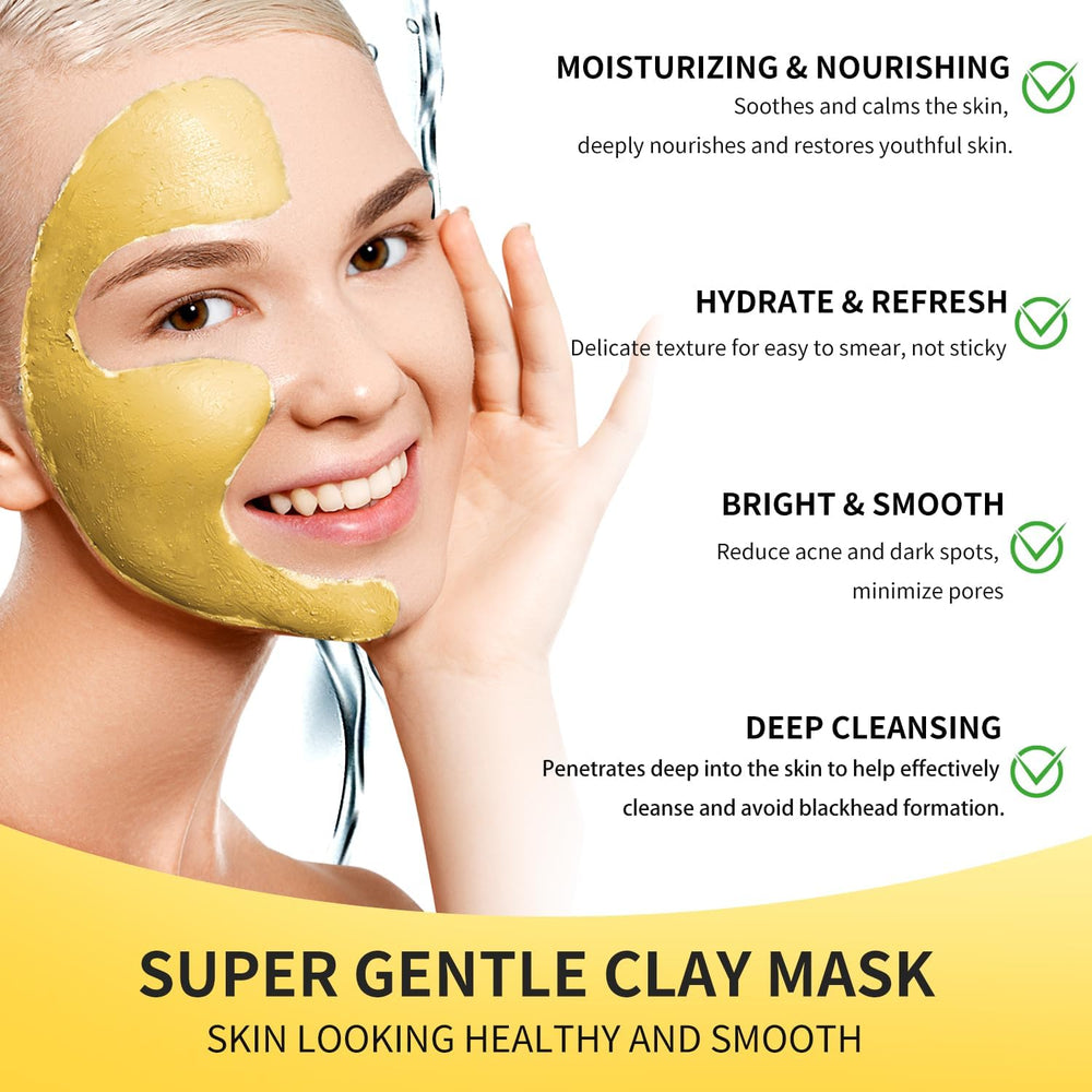 Hicream Turmeric Vitamin C Clay Mask packaging yellow tub signals vegan skincare benefits
