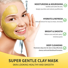 Hicream Turmeric Vitamin C Clay Mask packaging yellow tub signals vegan skincare benefits