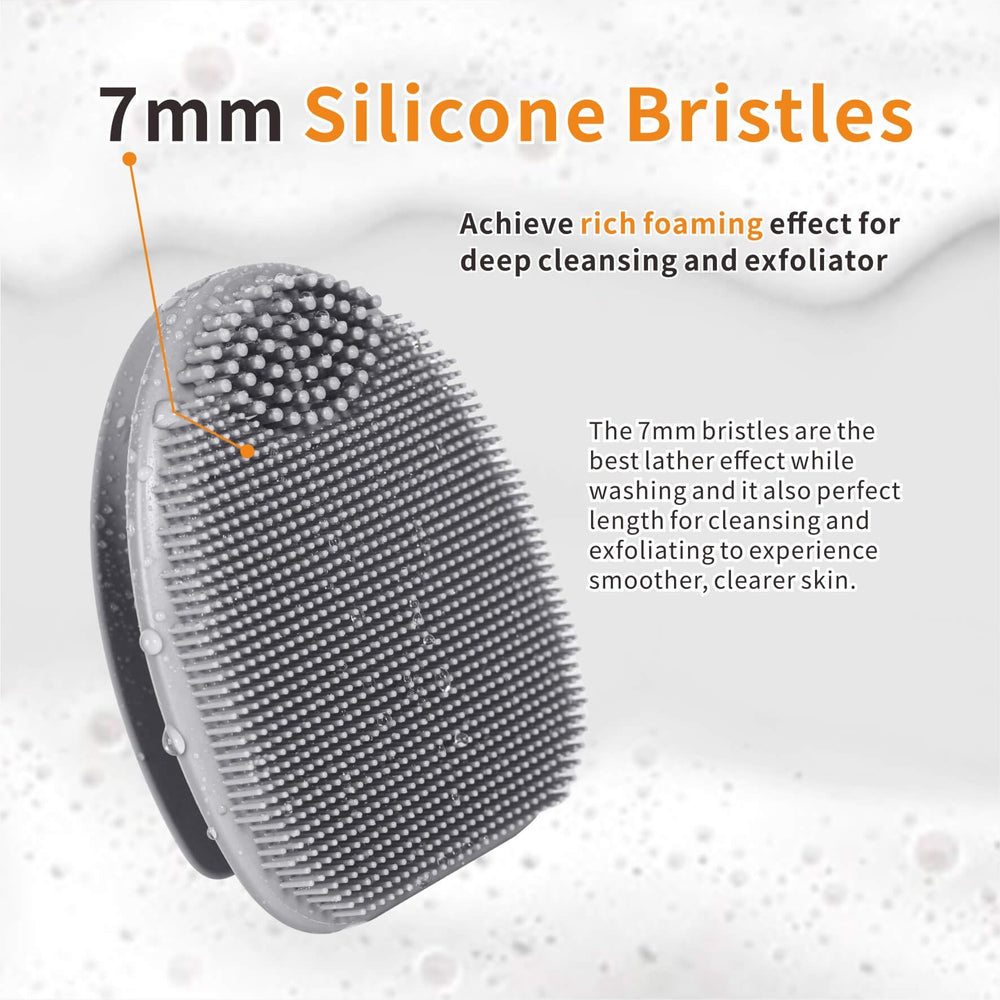 HIEERBUS 2-in-1 design face scrubber with coarse and soft bristles for versatile cleansing.