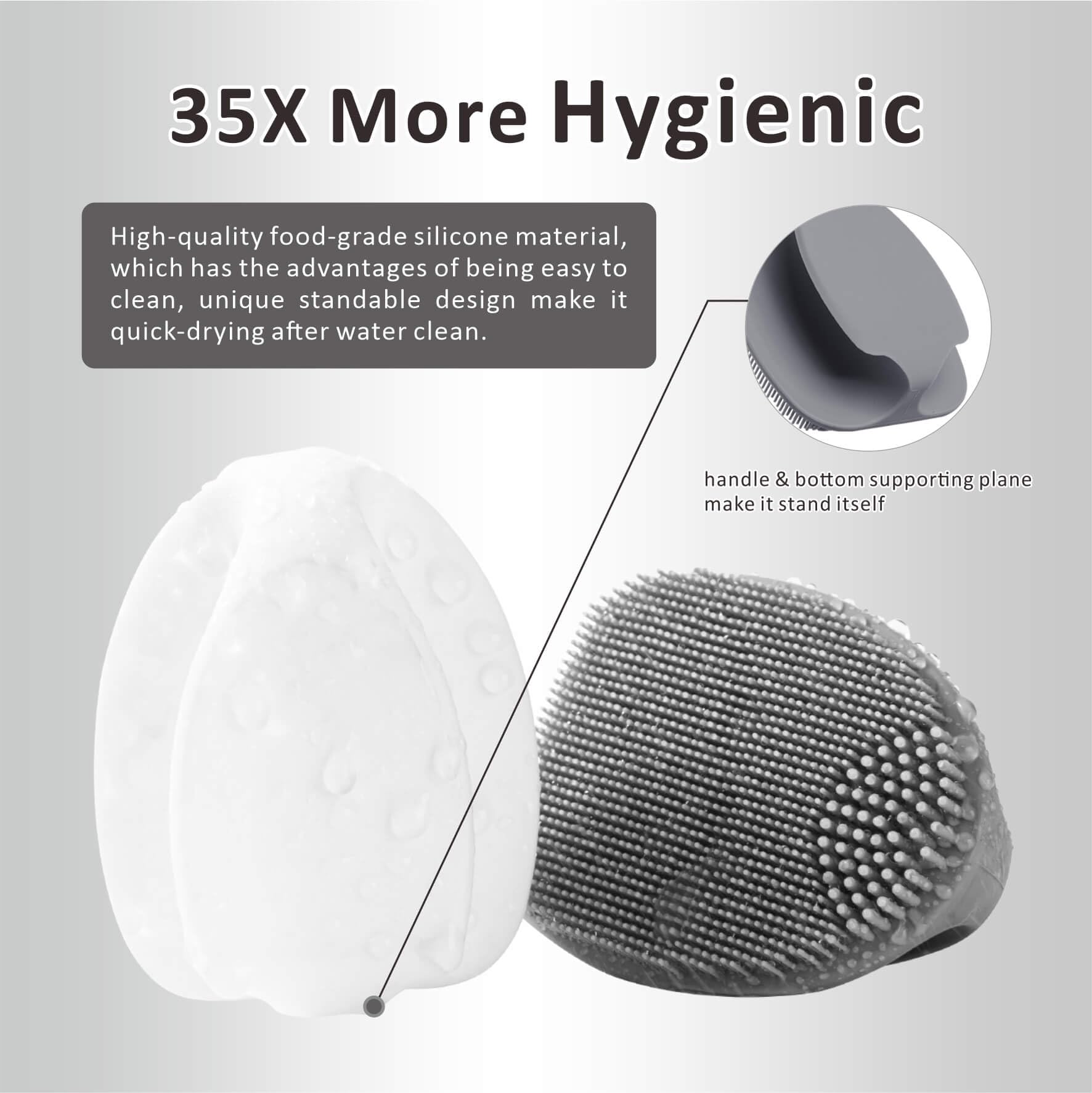 HIEERBUS portable travel-size silicone scrubber fits in bags for travel