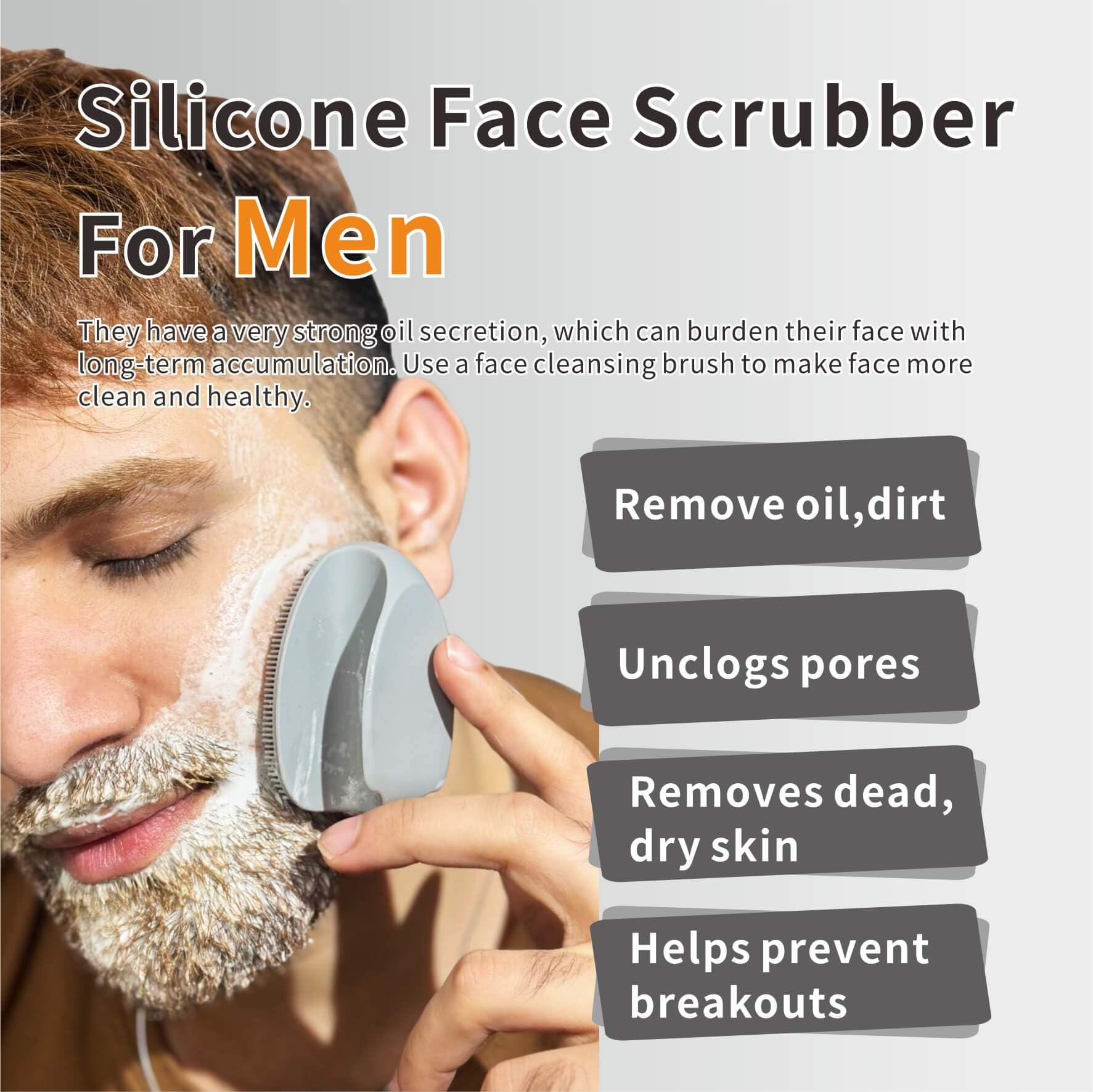 HIEERBUS silicone face brush with 1000+ soft bristles in action for makeup removal.