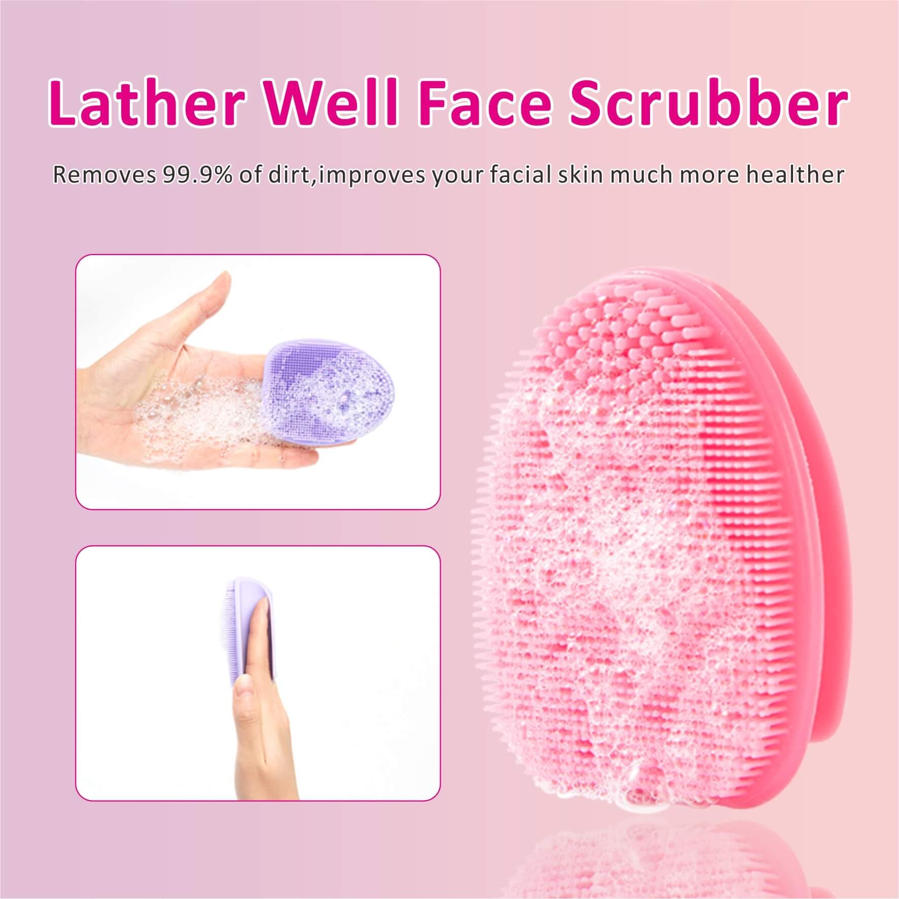 HIEERBUS silicone face scrubber anti-slip grip prevents slipping during use.