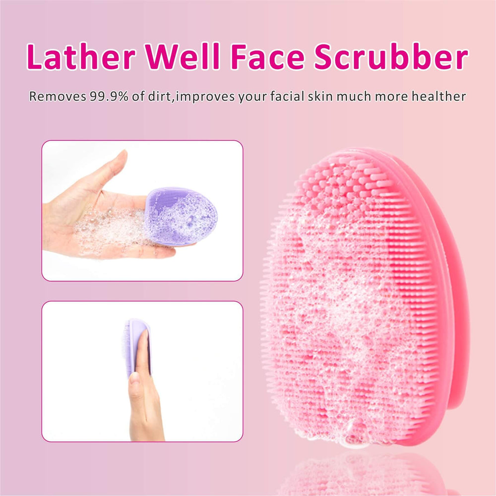 HIEERBUS silicone face scrubber anti-slip grip prevents slipping during use.