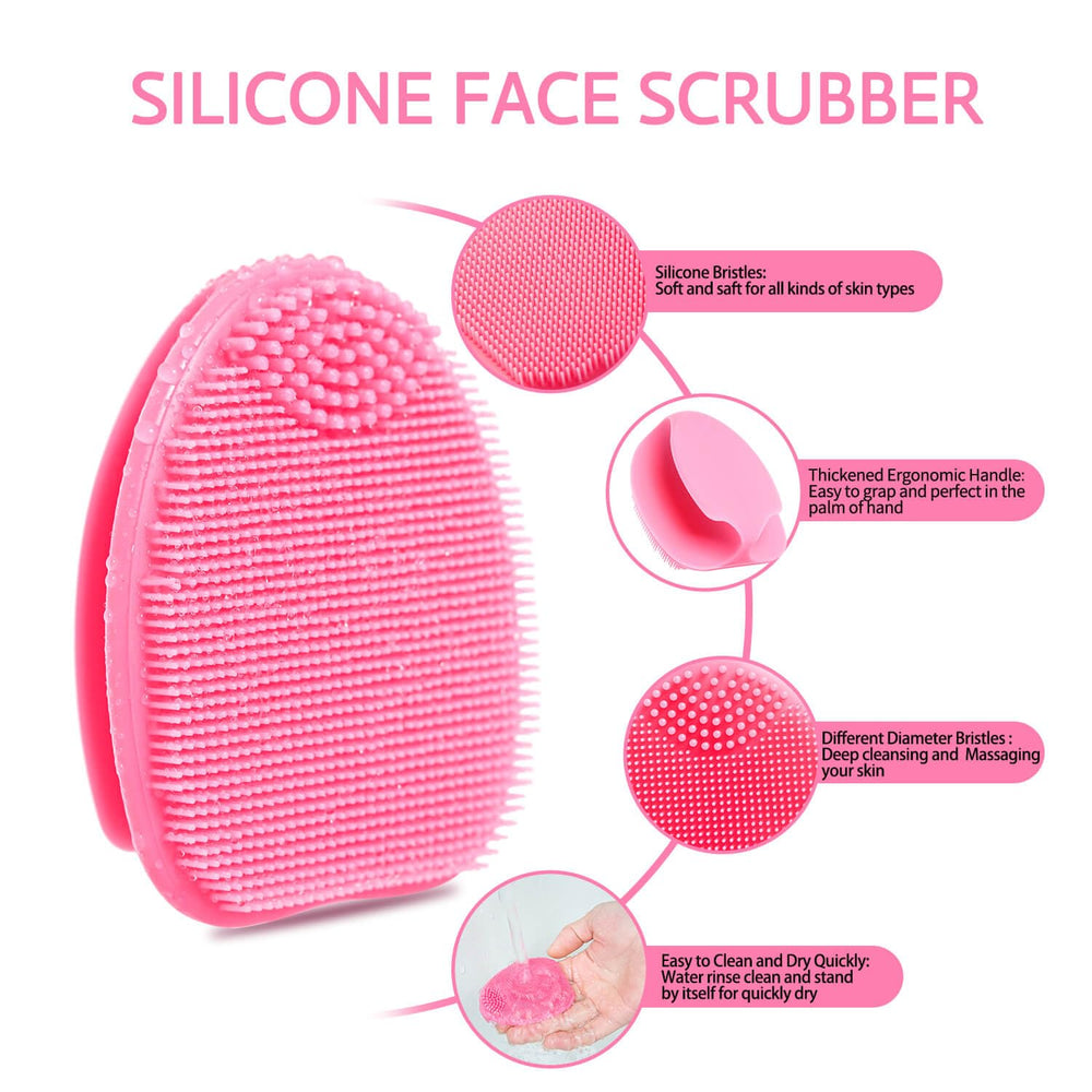 HIEERBUS silicone face scrubber compact travel size for skincare on the go.