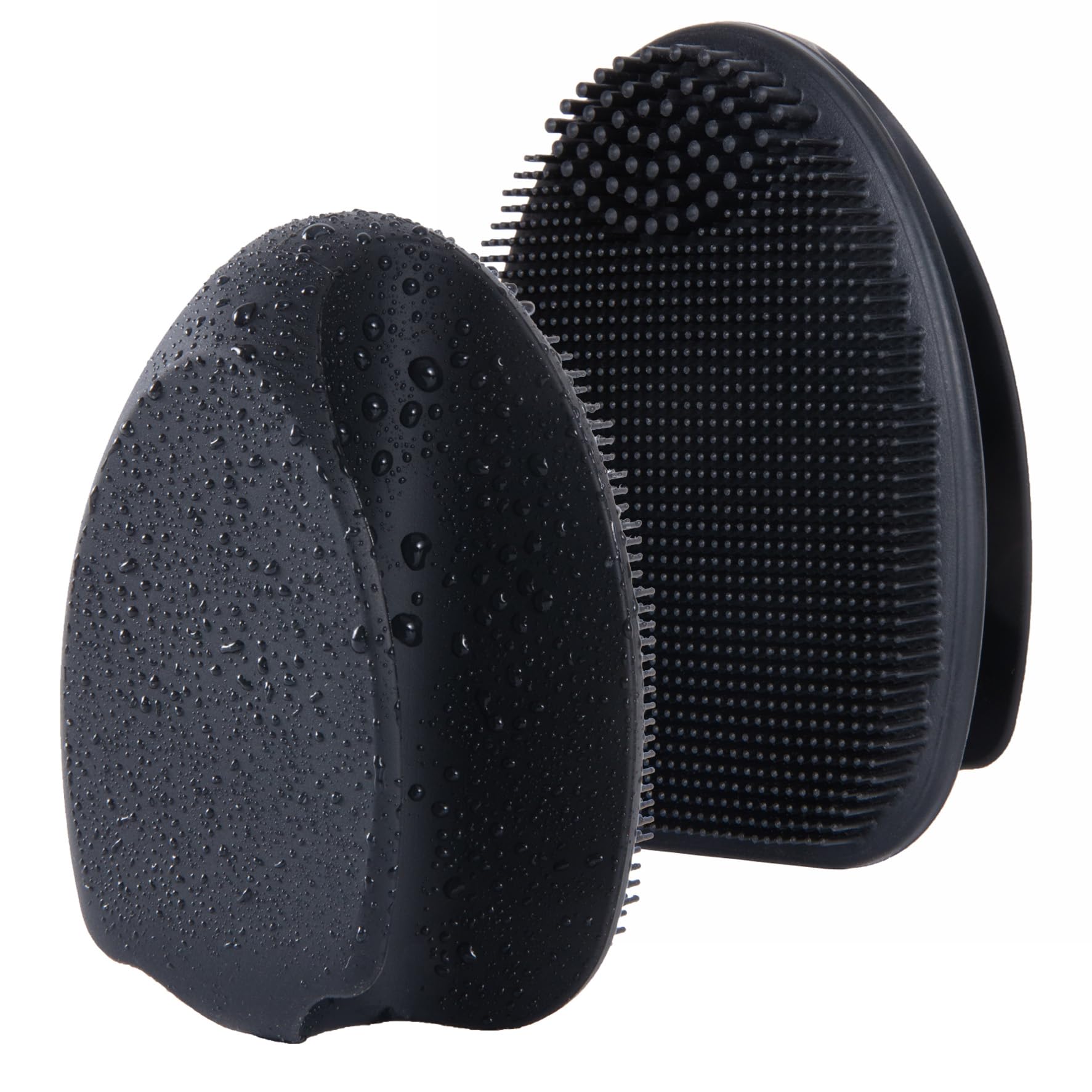 HIEERBUS silicone face scrubber with ergonomic handle for comfortable cleansing.