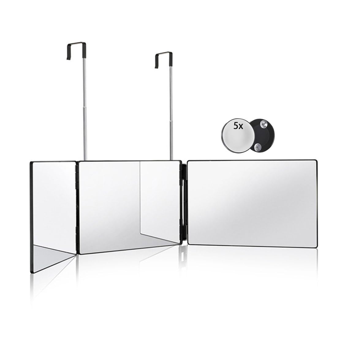HIEEY 3 Way Mirror for Hair Cutting with dual panels enables precise at-home styling.