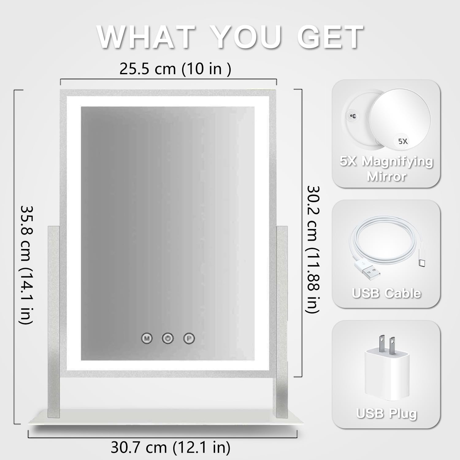 HIEEY makeup mirror with three lighting modes for accurate skin tone