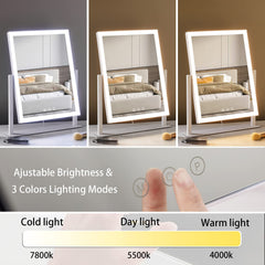 HIEEY lighted makeup mirror offers three color modes for different lighting scenes.