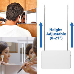HIEEY tri-fold mirror with 180° swivel for multi-angle viewing.