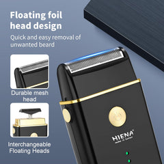 HIENA PRO foil shaver close-up for smooth finish.