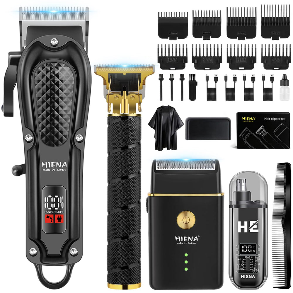 HIENA PRO hair clipper with guard for precise fades.