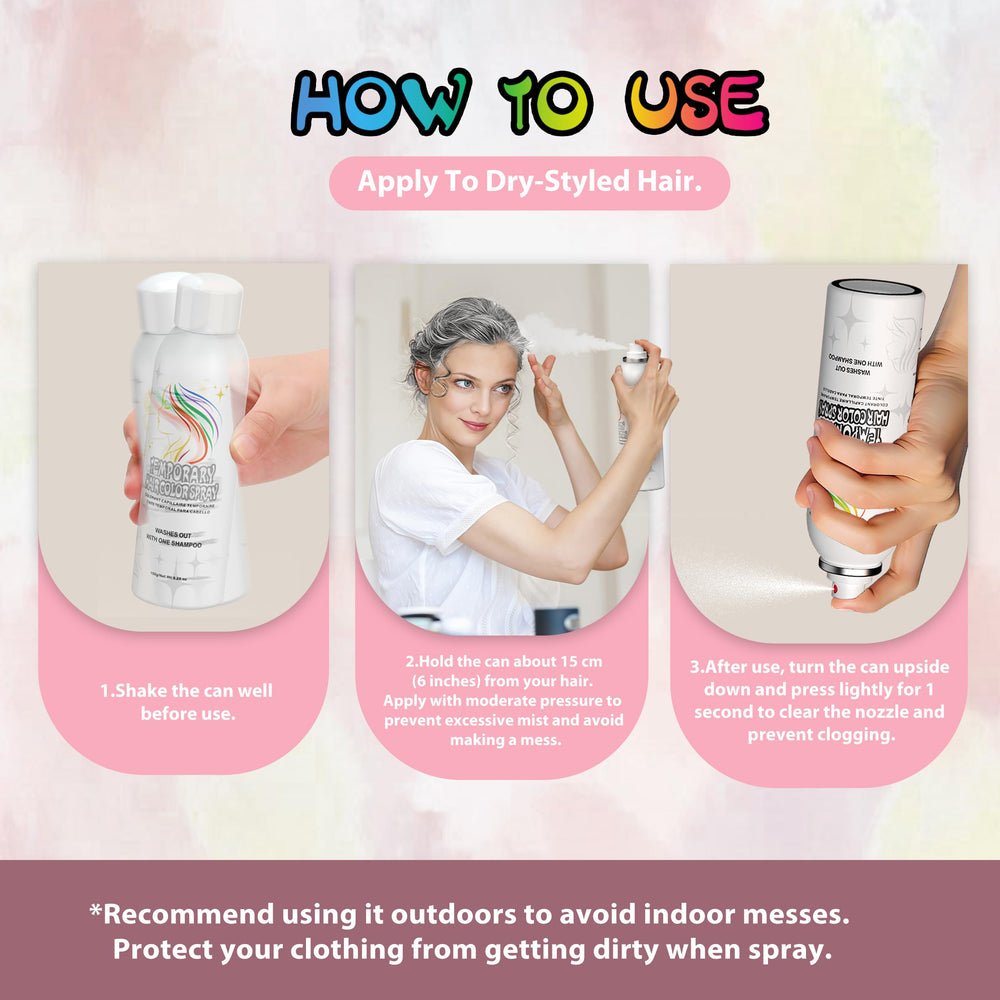 HIESGIE Silver White easy removal with water or shampoo after use.