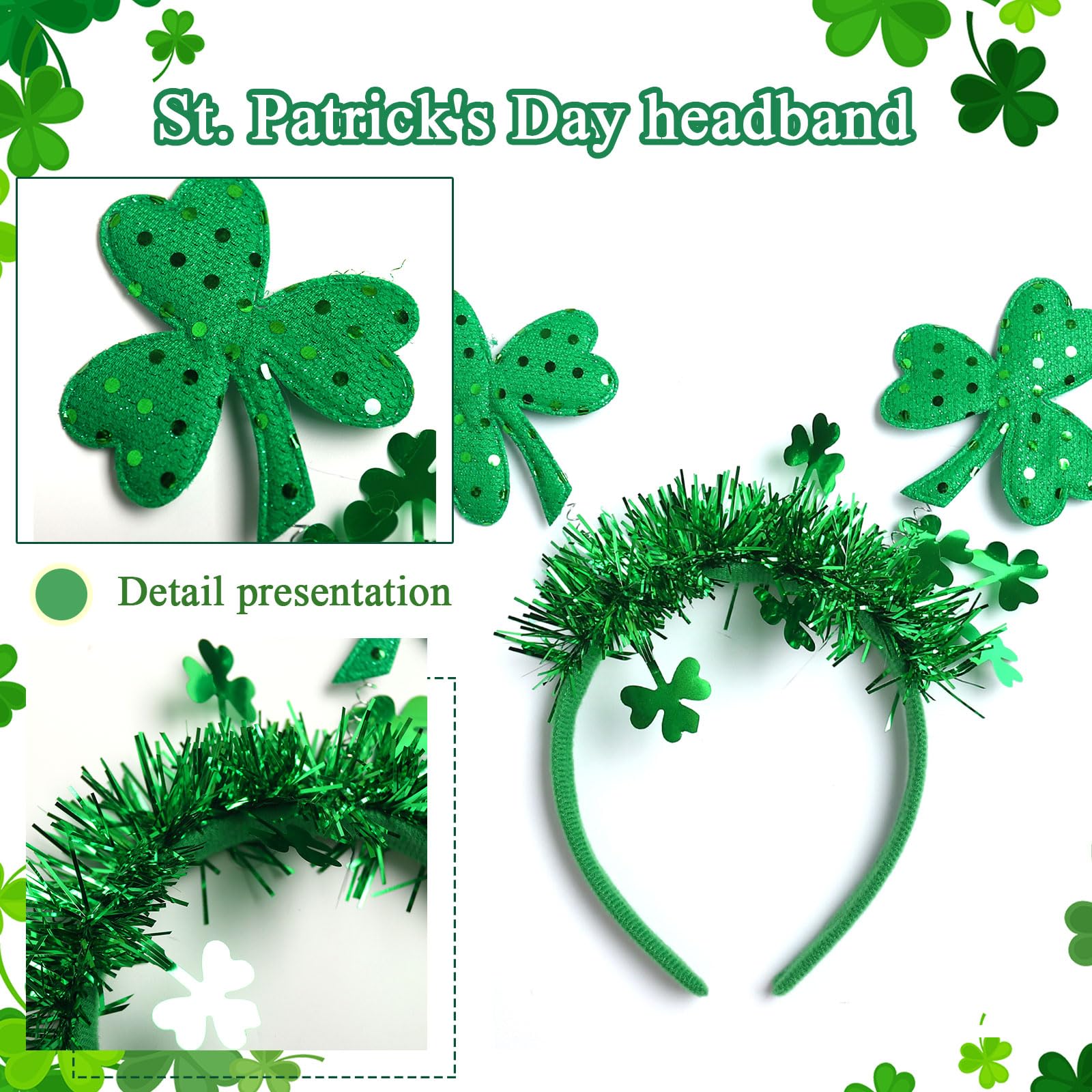 HIFANMM cosplay masquerade shamrock headband adds whimsy to character costumes.