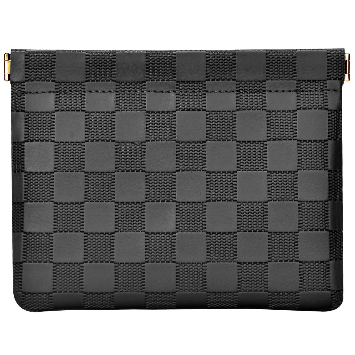 HIGH FIT Leather Pocket Cosmetic Bag front view showing compact purse-friendly design.