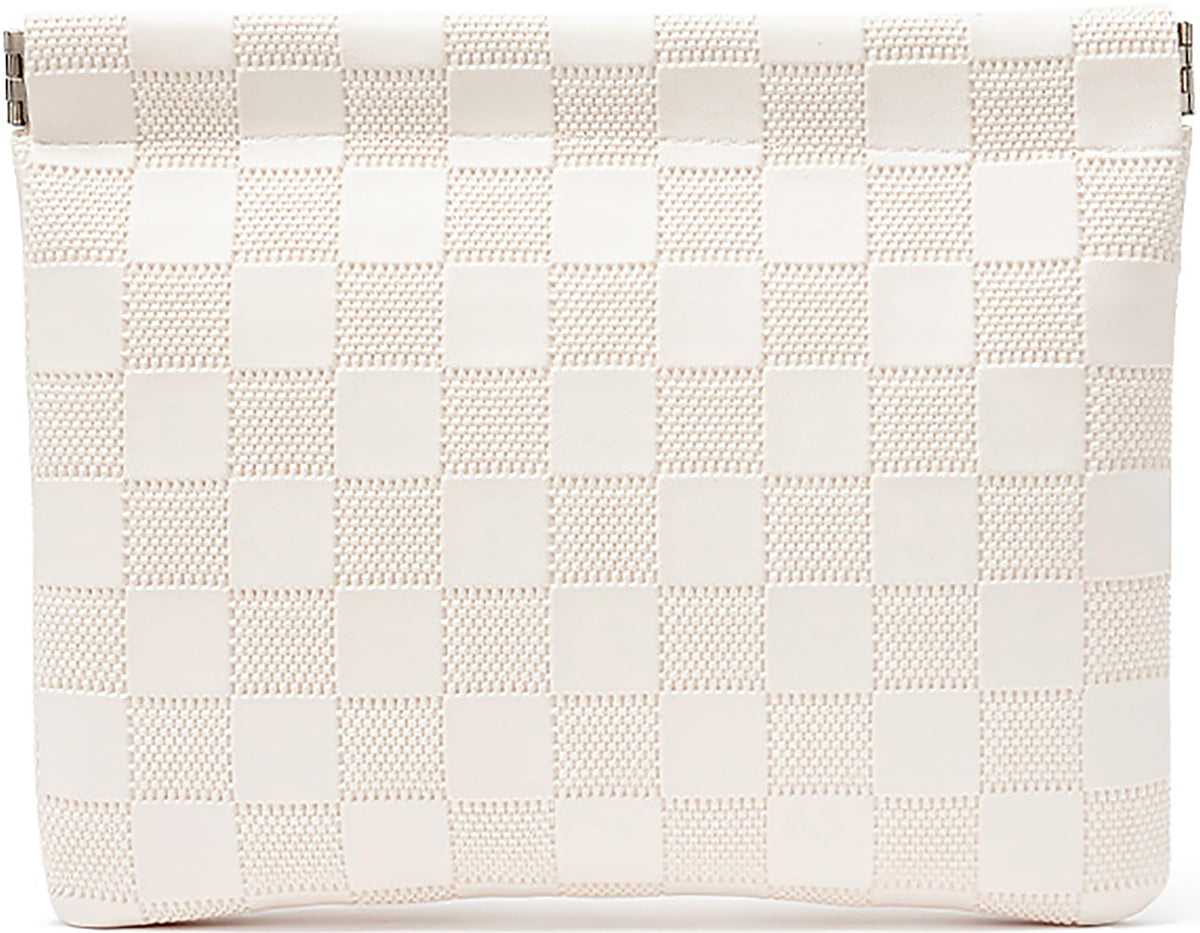 HIGH FIT leather pocket cosmetic bag fits purse essentials with lightweight, durable design.