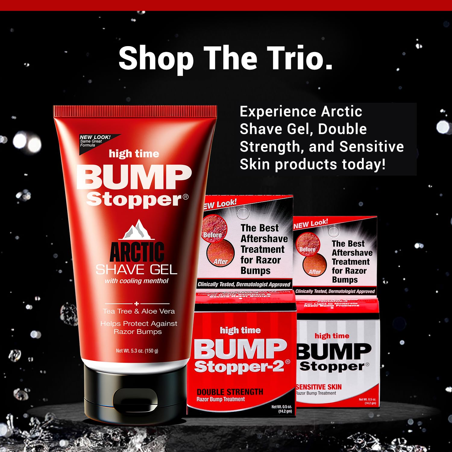 High Time Bump Stopper Arctic bottle close-up emphasizing portable 5.3 oz size.