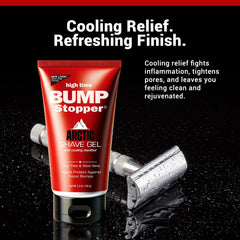 Close-up of High Time Bump Stopper Arctic gel texture for smooth razor glide.
