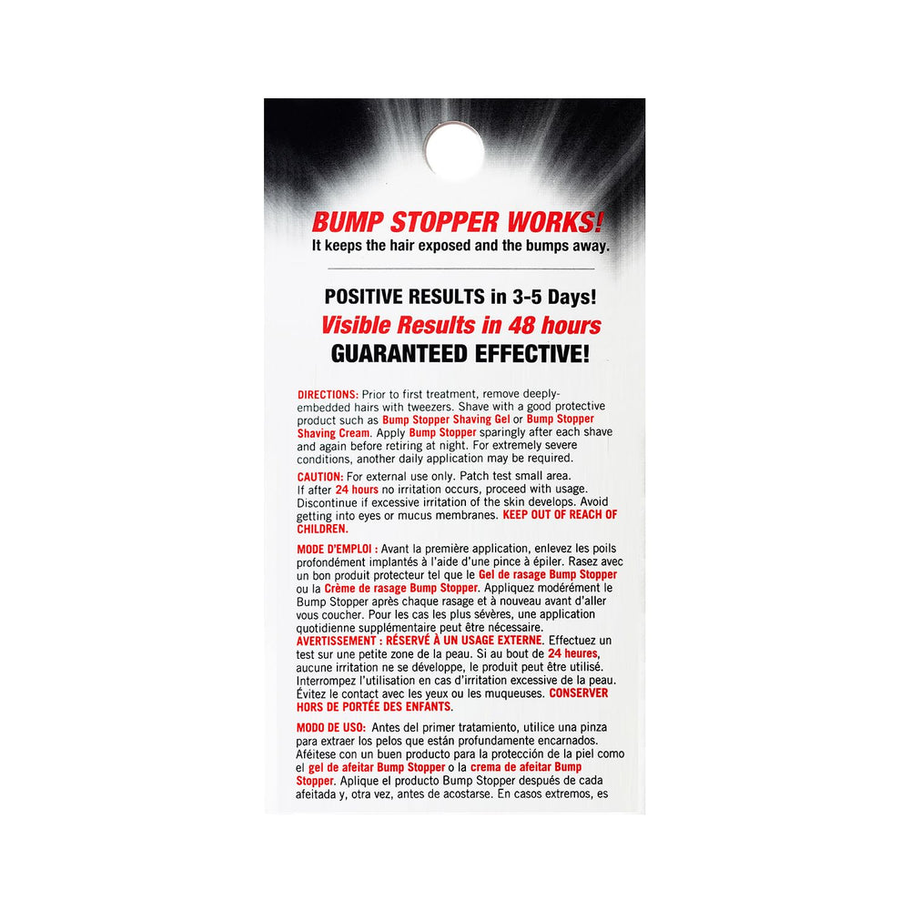 High Time Bump Stopper Sensitive ingredients panel highlighting advanced components.