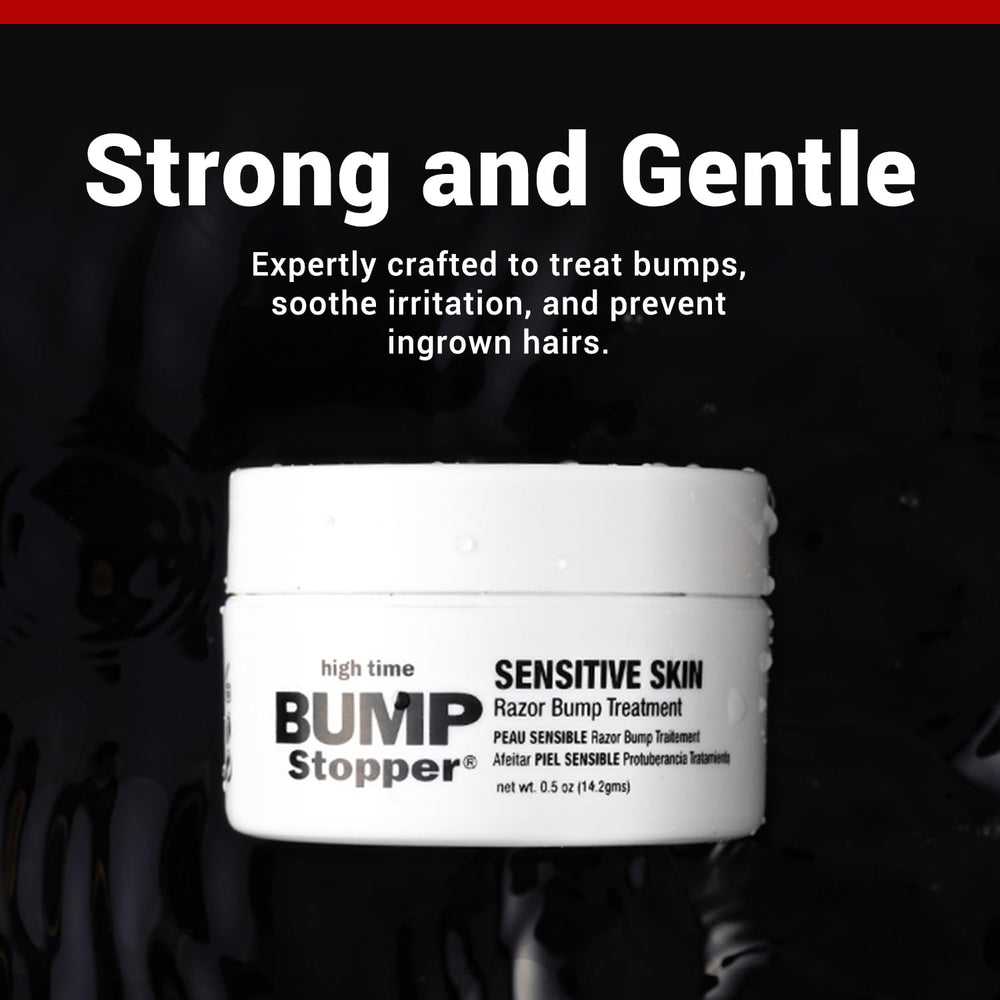 High Time Bump Stopper Sensitive packaging box highlights trusted brand.
