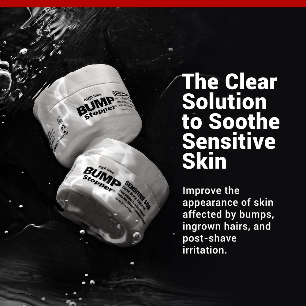 High Time Bump Stopper Sensitive cream texture close-up on skin.