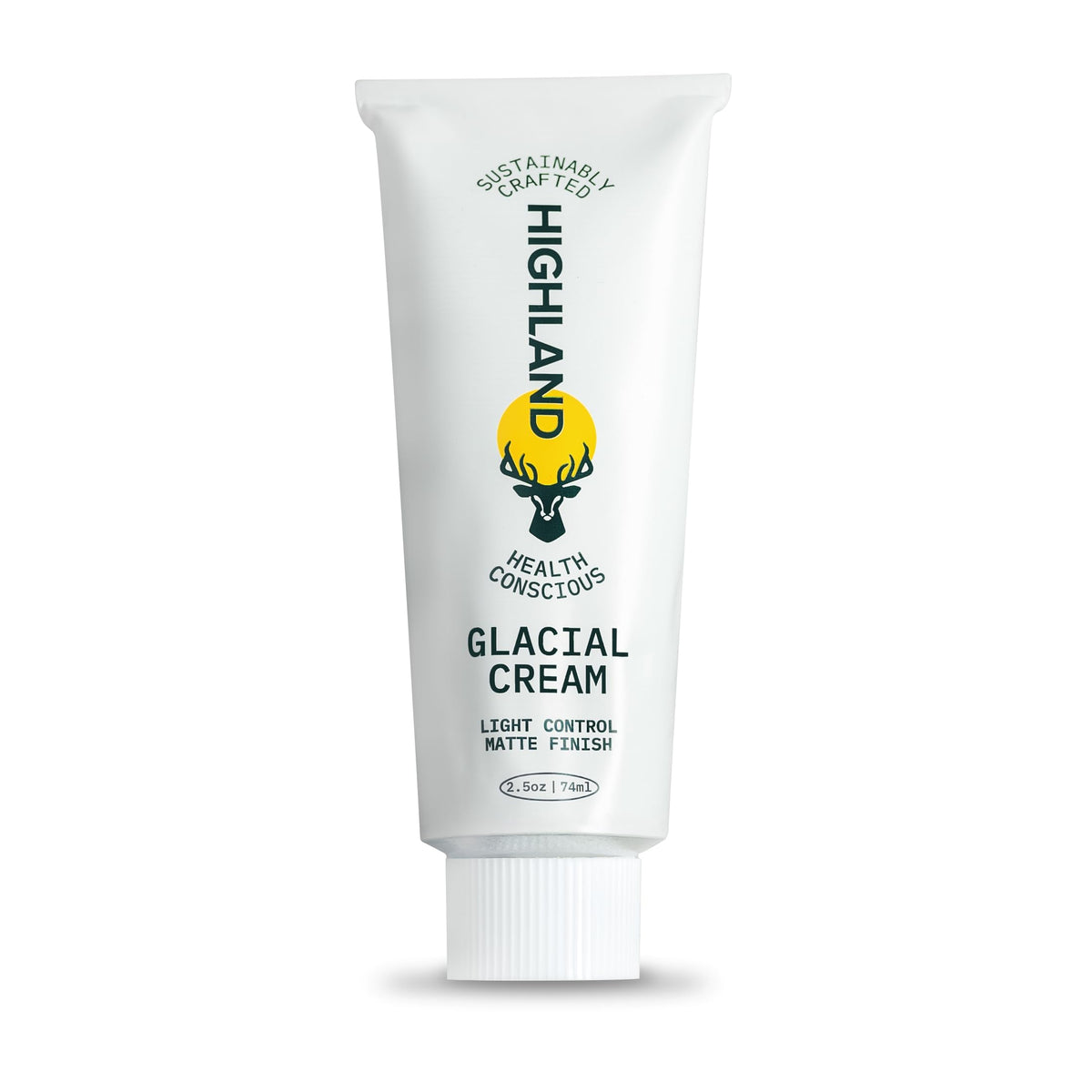 Highland Glacial Cream jar front view showing premium packaging and texture control.