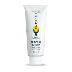 Highland Glacial Cream jar front view showing premium packaging and texture control.