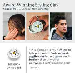 Near-matte finish achieved with Highland Glacial Hair Clay Pomade