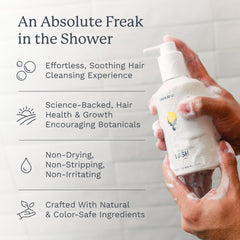 Highland The Wash foam lather demonstrates gentle cleansing and light texture.