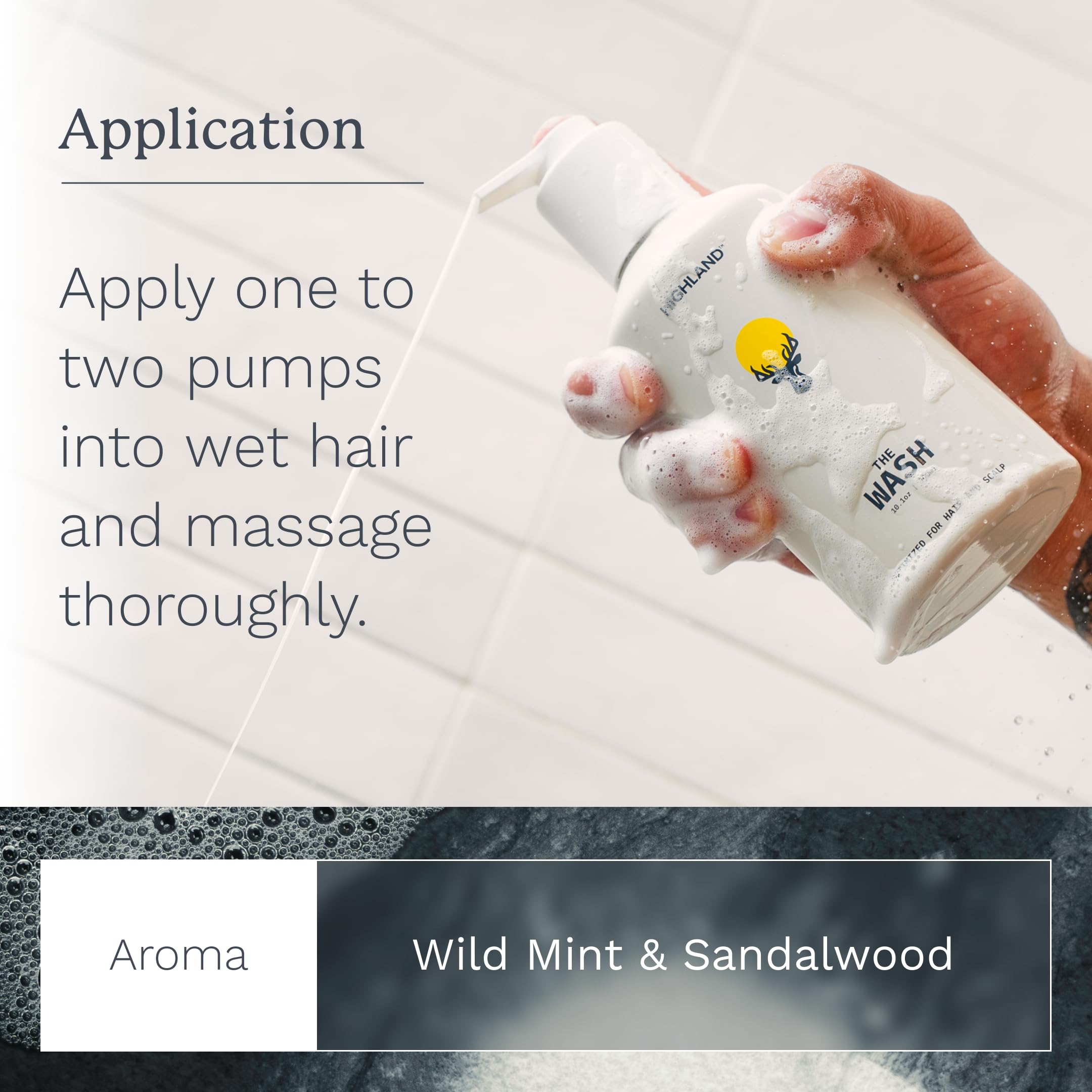 Highland The Wash scalp massage scene suggests balanced scalp feel.