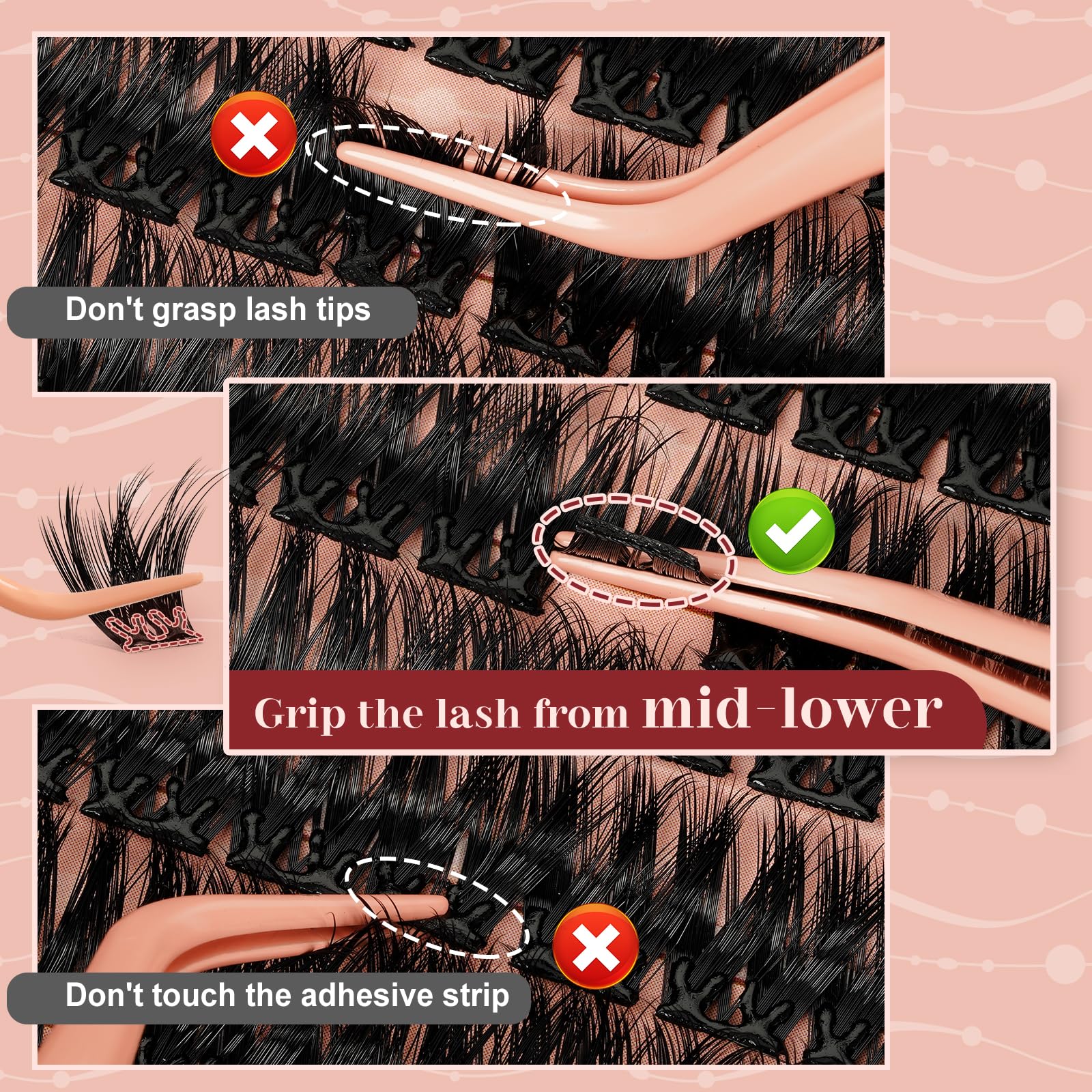 Higu Clace included lash tweezers simplify alignment and bonding