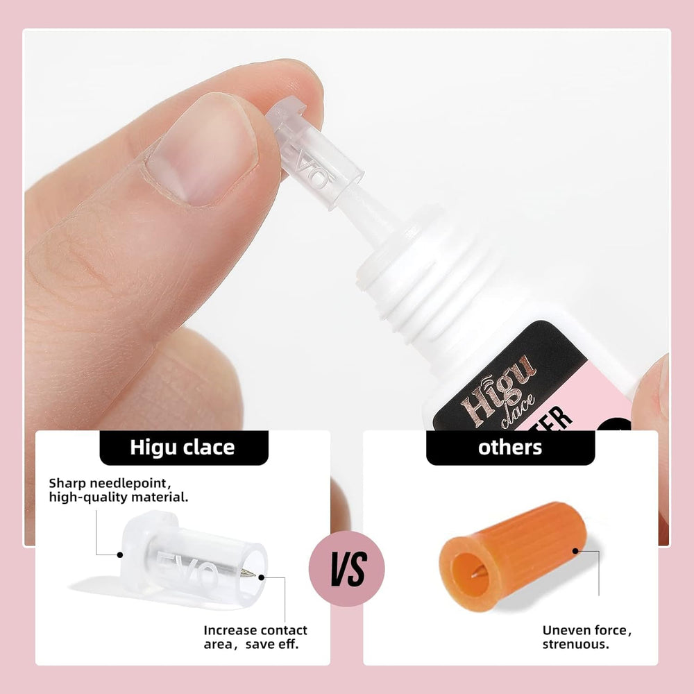 Higu clace lash glue hygienic bottle design reduces waste and maintains cleanliness