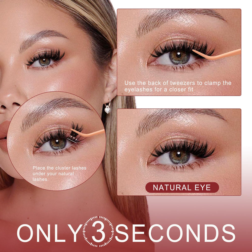 Higu Clace waterproof lash clusters stay put during activities and light humidity