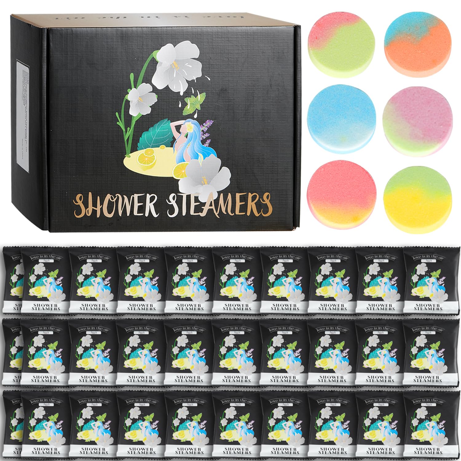 HiHas freesia shower steamer 8pcs delivers bright notes to brighten mood in showers