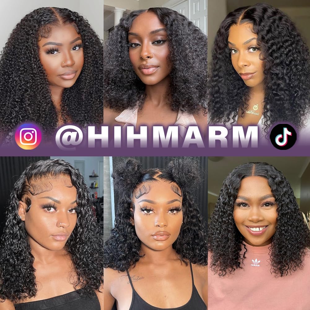 Hihmarm Curly Bob Wig natural color blend enhances realism