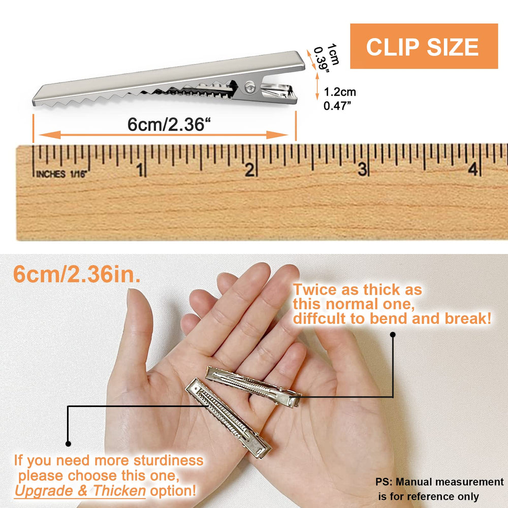 HiJeaton clip alligator para lazos de cabello, ideal para proyectos creativos.
