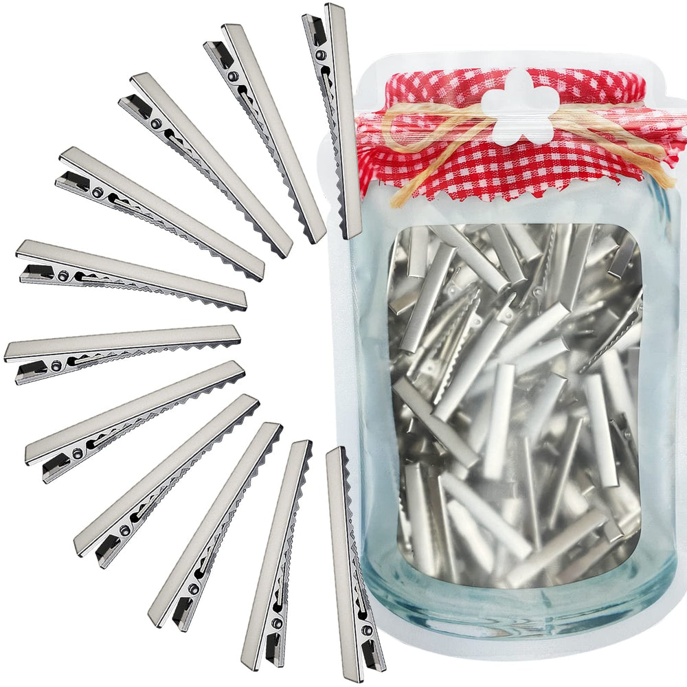 HiJeaton clips de pelo para lazo alligator metálicos de 4,5 cm, sujeción duradera.